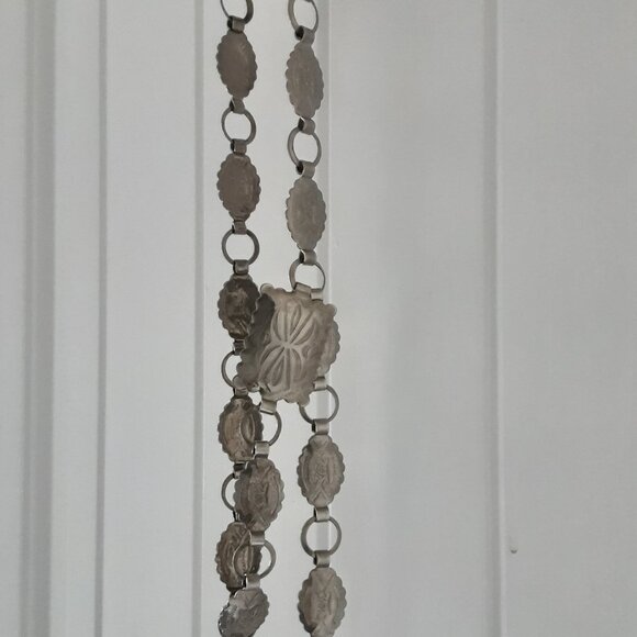 Vintage Silver Toned Native American Concha Belt - Picture 3 of 5